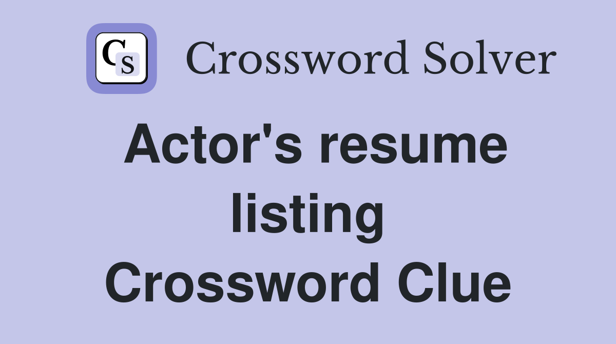 resume listing crossword